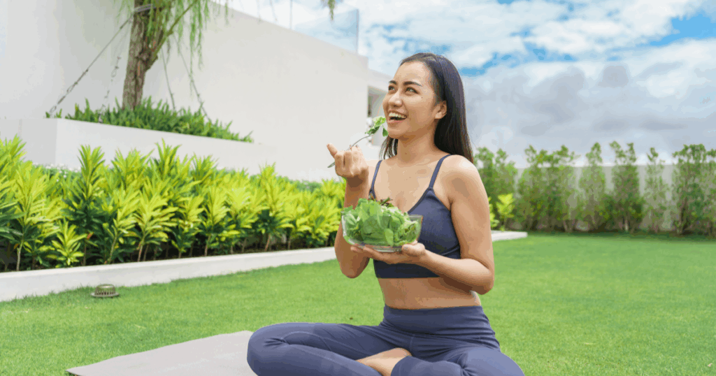 Woman following healthy snacking tips for weight loss
